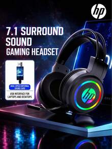 HP H100 Professional Gaming Headset Immersive Sound Effect High-Definition Noise Canceling Microphone Multi-Color RGB Lighting Adaptive Headband Music/Gaming Dual Mode Compatible With PC And Phone Optional Cute Cat Ear Accessory - View 9