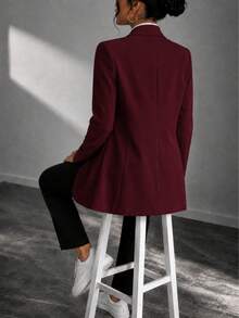 Women Blazers - Burgundy - View 4