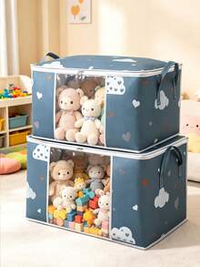 Túi đựng búp bê cho trẻ em, thiết kế vải gấp gọn dung tích lớn có cửa sổ trong suốt, giỏ đựng quần áo và chăn cho bé, túi đựng đồ mẹ và bé cầm tay dùng cho tủ quần áo gia đình - Nhiều màu - Xem 7
