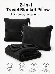 Travel Blanket And Pillow Set Braided Texture Blanket Portable Nap Blanket All-In-One Travel Blanket,For Living Room, Bedroom, Office, Travel, Fall Winter, Christmas, Home Decor Gift Set Holiday ,Holiday ,Cyber Monday ,Christmas Gifts - Multicolor - View 14
