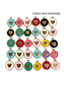 10pcs Fashionable Exquisite High-Quality Rhinestone Colored Gemstone Heart Shaped Pendant DIY Earrings Necklace Jewelry Accessories Valentines - Diamond Gem Heart Pendant - View 15