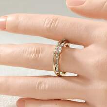 Women's Minimalist Thin Ring, Suitable For Daily Commute, Dating And Stacking Wear - Gold - View 3