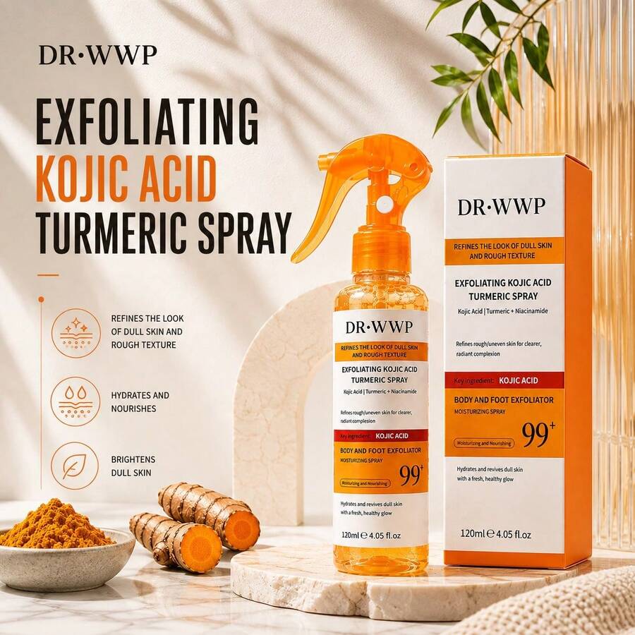 WWP Kojic Acid Turmeric 亮白噴霧 120mL 身體去角質保濕噴霧，適用於日常身體肌膚護理
