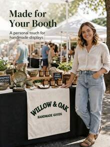 Personalized Embroidered Canvas Banner, Customizable With Your Logo And Text, Suitable For Markets, Craft Fairs And Small Business Brand Promotion, Fashionable And Beautiful, Perfect As Birthday Gift, Holiday Gift, Christmas Gift - Multicolor - View 2