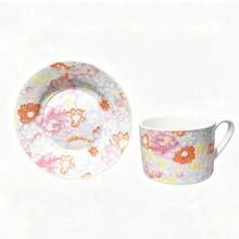 260ml Gentle Floral Ceramic Cup And Saucer Set, Vintage Embossed Flower Coffee Cup, Breakfast Milk Tea Cup, Elegant Women's Tableware Gift - Orange - View 12