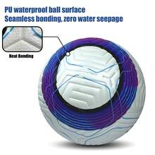 1pc High-Quality Seamless Hot-Attached No.5 Football, High-Quality Reinforced PU For Durability And Wear Resistance. Stable And Precise Flight Trajectory. A Two-In-One Product For Adult Competitions And Training, Meeting Various Field Usage Needs. - Blue - View 6