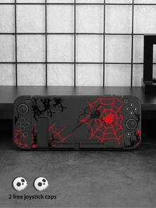 1pc Black Thorn Spider Pattern Protective Case For Switch2 (2025) Game Console, Storage Bag Game Console Accessories, Compatible With Switch2/Switch OLED/Switch Ns Protective Case, Storage Bag, Card Slot Dock Shell, Game Card Case, Protect Your Console, Best Halloween Gift - Multicolor - View 18