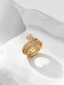 1pc Creative Fashion Personalized Micro-Inlaid Zirconia Triple Ring Brooch Ring For Women Daily Wear - Brooch Ring - View 16