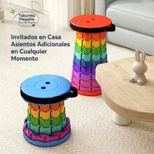 Banco Plegable Retráctil Taburete Telescópico Portátil 180kg - Naranja - Ver 7