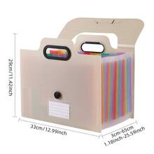 A4 Portable 3-Side Sealed Accordion File Folder, Standing 25-Pocket Storage Organizer, Student 13-Pocket Colorful Exam Paper Holder - Multicolor - View 6