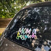 Sassholes Mom Laser Engraved Stickers, Truck & Van Vinyl Decals, Cute ...