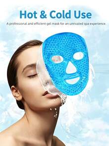 1/2PCS Ice Gel Face Mask,Reusable Cooling Gel Bead Face Mask With Adjustable Strap,Cold Compress Mask,Chilled Facial Mask,Face & Eye Cooling Mask,Cooling Eye Mask,Cold Gel Face Mask,Skincare,Puffy Face Care,Home Spa,Travel,Relaxation,Daily Use - Bead-infused Facial Mask - View 5