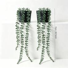 1件人造吊掛植物｜仿真吊掛植物，DIY花牆人造盆栽植物，戶外抗UV仿真植物，適用於花園陽台窗台戶外裝飾，居家客廳辦公室浴室裝飾 - 綠色 - 查看 23