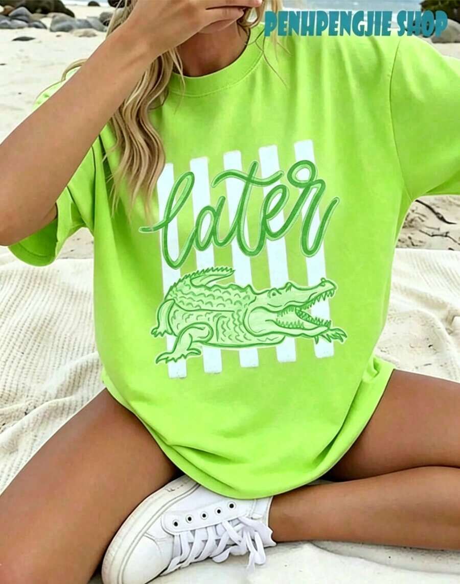 100% Pure CottonT-Cotton Women Clothing Pink Y2k Top For Woman Motif Women Clothes Local Warehouse Items Women's Clothes Mujer Free Shipping Plus - 螢光綠 - 查看 1
