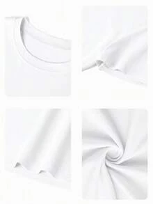 亮片翅膀刺繡 Y2K 短版上衣 T-shirt，修身街頭風短版上衣，夏季女款派對休閒白色 - 白色 - 查看 5