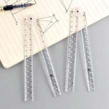 2 Styles 30cm Multi-Function Folding Angle Ruler, Acrylic 180° Adjustable Protractor, Clear Scale, Student Teacher Campus Math Geometry Drawing Measurement Tool, Simple Scale Plastic Drawing Ruler - Multicolor - View 11