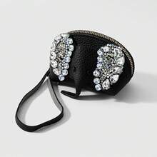 1pc Exquisite Fresh Personalized Multi-Color Asymmetrical Rhinestone Water Drop Heart Flower Star Rabbit Leather DIY Card Holder Wallet, Suitable For Girls And Best Friends Daily Wear, Holiday Gift - Multicolor - View 13