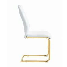 4-Piece Dining Chair Set / Minimalist Style Dining Chair / 120 Kg Load Capacity / Ergonomic / Easy Assembly / Non-Slip Rubber Feet / Suitable For Restaurant, Apartment / White + Gold - 白色+金色 - 查看 7