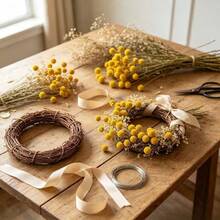10/20/30pcs White Artificial Dried Billy Ball Bouquet - Natural Fixed Floral Decoration, Suitable For DIY, Wedding, Valentine's Day, Christmas - Durable Plastic Fake Flowers, Indoor/Outdoor Tabletop Display, Home, Office, Garden Party Decoration - Yellow - View 8
