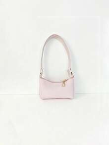 1pc Minimalist Mini Solid Color Handbag For Girls, Zipper Closure Coin & Key Storage Pouch, Casual Versatile Shoulder Underarm Bag, Lightweight Commuter Hand-Carry Bag, Suitable For Daily Use - A - View 9