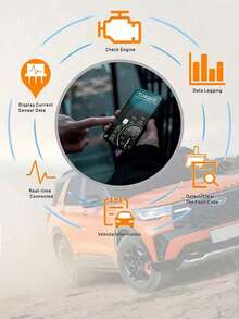 OBDII Bluetooth Car Scanner, Wireless OBD2 Automotive Diagnostic Tool, Check Engine Fault Code Reader & Clearer, Real-Time Live Data Monitor, Vehicle Information Reader, Plug & Play Car Diagnostic Scanner For Auto Maintenance - Black - View 7