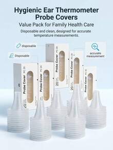 Universal Ear Thermometer Covers, Disposable | Fits Probe | Hygienic & Prevents Cross-Contamination, Home Temperature Measurement, Ear Thermometer Replacement Covers, High-Quality Thermometer Accessories, Protective Ear Thermometer Covers - White - View 4