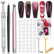55Pcs Nail Art Tool Set Cat Eye Nail Styling Wand, Sponge Grab Pen With Replacement Sponge Manicure Salon Supplies - Multicolor - View 10