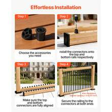 125 Pack Deck Balusters, 32 In Aluminum Railing Spindles, 3/4 In Diameter Hollow Round Metal Decking Stair Balusters With Connectors, Screws, For Deck, Porch & Staircase Railing Fence, Black - 36 Inches - View 5