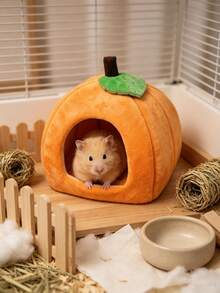 1pc Pumpkin Shaped Small Pet Bed, Hamster House, Rabbit Bed Mat Warm Pad, All-Season Small Pet Sleeping Bed, Suitable For Hamsters, Rabbits, Guinea Pigs - Multicolor - View 8