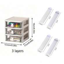 2/3/4/5 Layer Drawer Storage Organizer, Transparent Plastic Storage Box, Large Capacity Multi-Layer Drawer, For Home, Office, Desktop Storage - Multicolor - View 14
