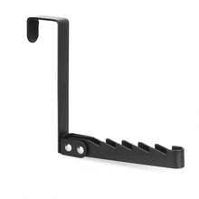 Basic Living 1pc/2pcs Over-The-Door Hook Hanger, Foldable Over-The-Door Storage Rack, Space-Saving Hanging Storage Rack, Suitable For Bedroom, Bathroom, Hanging Clothes, Coats, Towels, Black - A - View 14