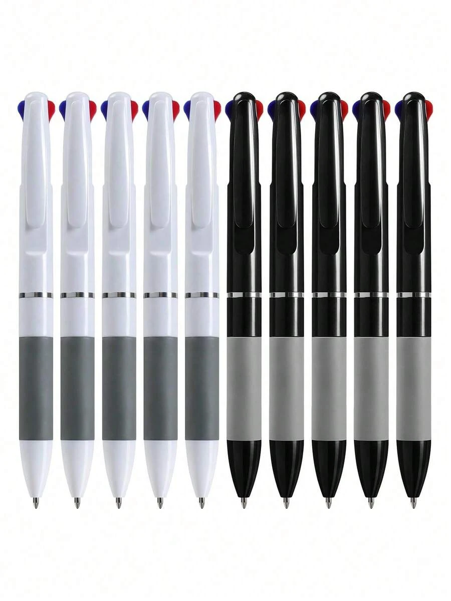 3-In-1 Multi-Color Ballpoint Pen, Advertising Pen, New Student Office Model, Creative Pressing Brush For Practice Questions, Fine Pen Tip For Smooth Writing, Suitable For Office Use, Portable Writing Accessory, Multiple Colors - A - View 1