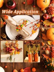 2/6pcs Thanksgiving Turkey Napkin Rings, Metal Turkey Napkin Holders, Autumn Harvest Table Decor, Cartoon Turkey Napkin Clips, Thanksgiving Dinner Party Table Decoration, Photo Props, Thanksgiving Gift - Multicolor - View 5