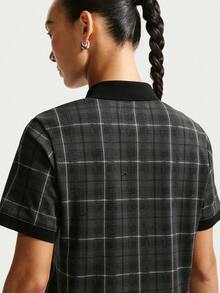 Nike Women's AS W NK DF FF Plaid Short Sleeve Knit Polo Shirt TIO0351-010 - Dark Grey - View 4