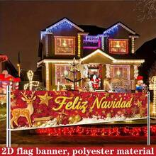 2D Flat Flag, 2D Flat 2D Flat, 2D Flat A 2D Flag, Featuring Merry Christmas Design, Perfect For Holiday Parties And Photo Booths - A - View 7