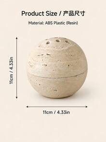 1pc Resin Round Incense Burner, Wabi-Sabi Style And Zen Aesthetic, Suitable For Living Room, Tea Room And Home Decor - Stone Ball - View 2