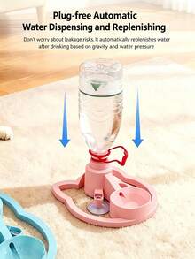New Adjustable Height Automatic Pet Water Dispenser, No Filter/No Power Required, Automatic Water Flow, Bottom Equipped With Super Strong Suction Cup And Anti-Slip Pad To Prevent Pet From Knocking Over During Play - 1L - View 2