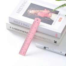 2pcs/1pc 15cm Macaron Aluminum Alloy Straight Ruler Metal Ruler Office Measurement Drawing Stationery Tool Suitable For School, Office And Handmade - D - View 2
