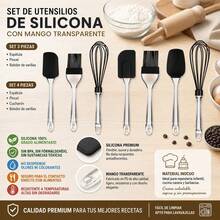 3-Piece Baking Set With Silicone Spatula, Pastry Brush And Whisk, Kitchen Utensils With Transparent PS Plastic Handle For Baking And Cooking - 無色 - 查看 1