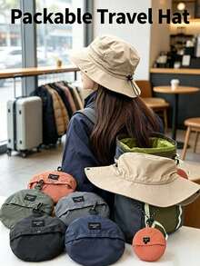 Foldable Bucket Hat, Wide Brim Sun Protection Hat, Portable Outdoor Fishing Hat, Suitable For Travel, Hiking, Beach - Multicolor - View 2