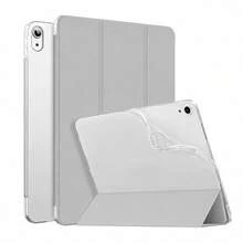 3-Fold Vertical Tablet Protective Case, Gray Transparent Soft TPU Back Shell, Auto Wake/Sleep Cover With Pen Slot, Compatible With IPad 10th Gen A16, 7/8/9th Gen 10.2", Air 11", Mini 6/7, Pro 11 2022, Air 4/5/6/7/8, 2025 New Tablet, Anti-Drop Drawing Office Protective Case - Grey - View 22