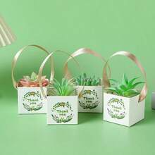 10/25/Pcs Succulent Packaging Bags Gift Boxes,Mini Square Kraft Paper Baskets With Handles, Suitable For Plants, Candies, Weddings, Bridal Showers, Parties And Other Events As Guest Favors.Packaging Bags. 50pcs(25 Bags +25 Ropes) - Multicolor - View 13