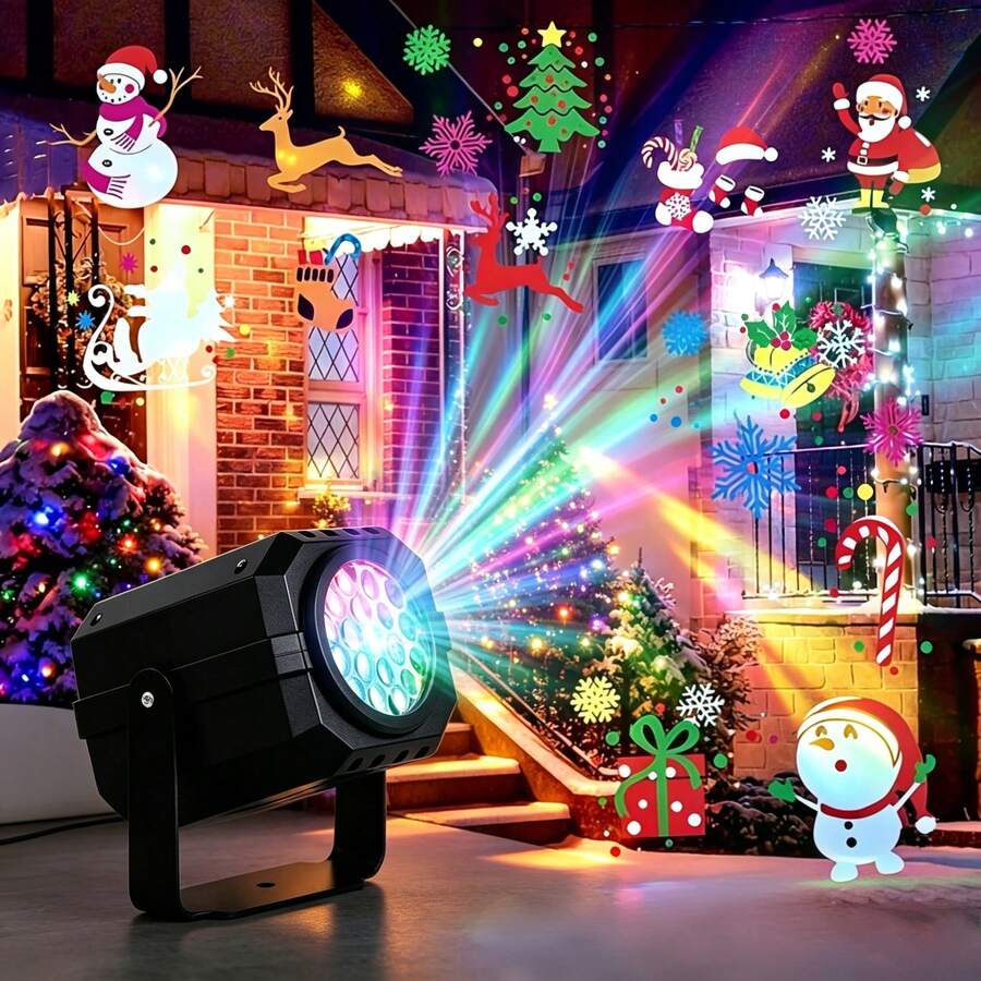 1PC Indoor Seasonal Lighting Equipment, USB Projection Light, Dynamic Halloween And Christmas Projection, Suitable For Bedrooms And Holiday Parties, Preferred For Holiday Gifts - Black - View 1
