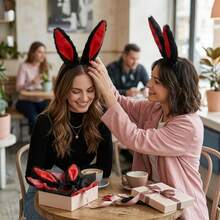 1pc Sexy Bunny Ears Headband, Suitable For Halloween, Easter Costume, Bar/Club Stage Performance Accessories - Black - View 8