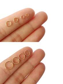 100-200pcs Stainless Steel Open Jump Rings Split Ring Connectors For DIY Jewelry Making Wholesale Supply Bracelet Necklace Connector Rings Earring Necklace Accessories - Yellow Gold - View 4