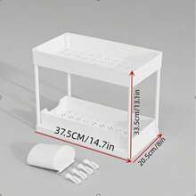 2pcs 2-Tier Under Sink Storage Rack, Pull-Out Sliding Cabinet Organizer, Adjustable Height Metal Under Sink Shelf, Space-Saving Kitchen Bathroom Vanity Cabinet Organizer, Suitable For Cleaning Supplies And Toiletries - A - View 5