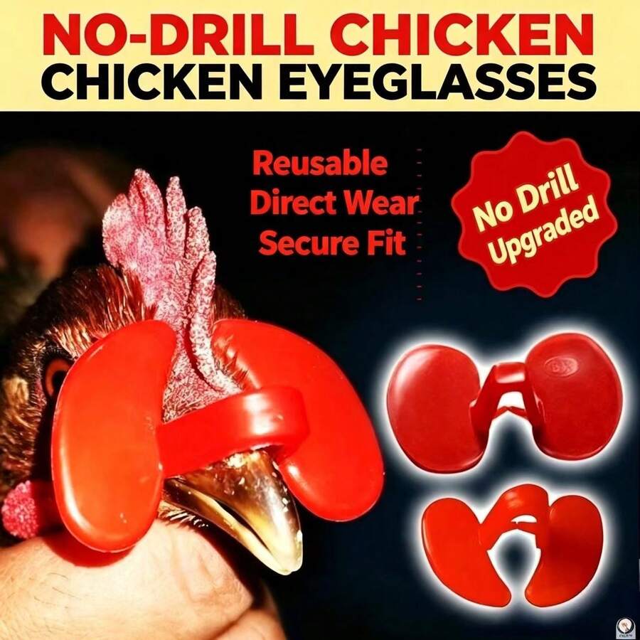 25/50/100pcs No-Rod Eye Protection Glasses, Eye Covers, Anti-Pecking Glasses, Anti-Pecking Feathers, Anti-Fighting, Chicken Accessories - A - View 1