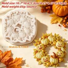 1PC Halloween Pumpkin Silicone Mold Chocolate Candy Cake Decorating Baking DIY Tool Non-Stick Clay Craft Tray - Beige - View 3