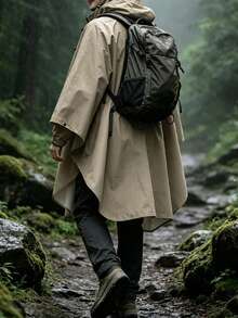 1pc Unisex Hooded Rain Poncho, Waterproof Cape-Style Raincoat, Lightweight Packable Rainwear For Outdoor Cycling Hiking Travel - Stylish Heavy-duty Raincoat - View 9