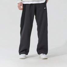 Nike Men's Mid-Rise Drawstring Elastic Waist Straight-Leg Fleece-Lined Joggers - Dark Gray - View 2